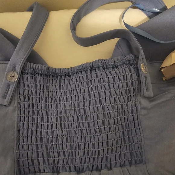 BHLDN Anthropologie NWT Sweatheart Crepe Midi Sky Blue Dress Sz L - Picture 6 of 13